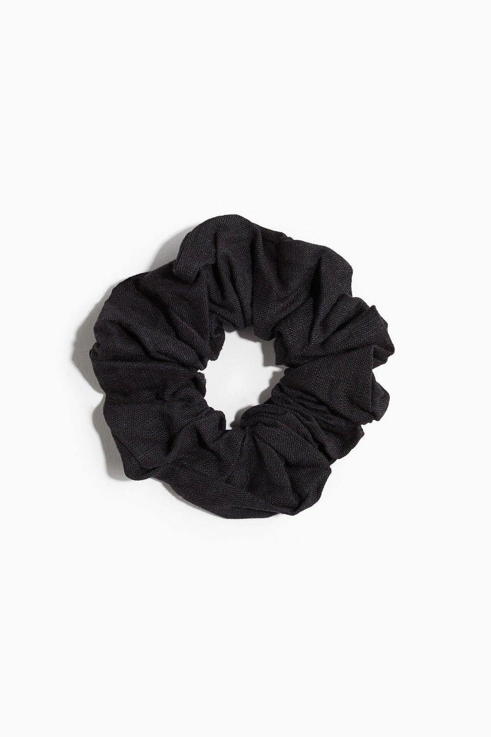 Chic Linen-Blend Hair Scrunchie - Gentle & Stylish - Image 1