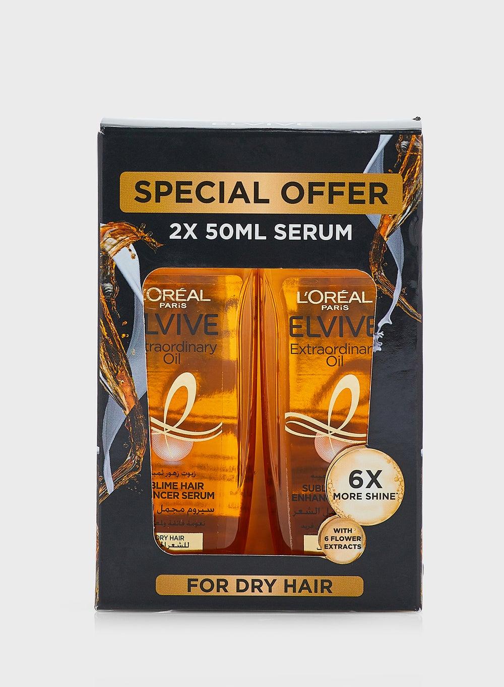 L'Oreal Paris Elvive Extraordinary Oil, 50ml - Luxe Twin Pack - Image 1