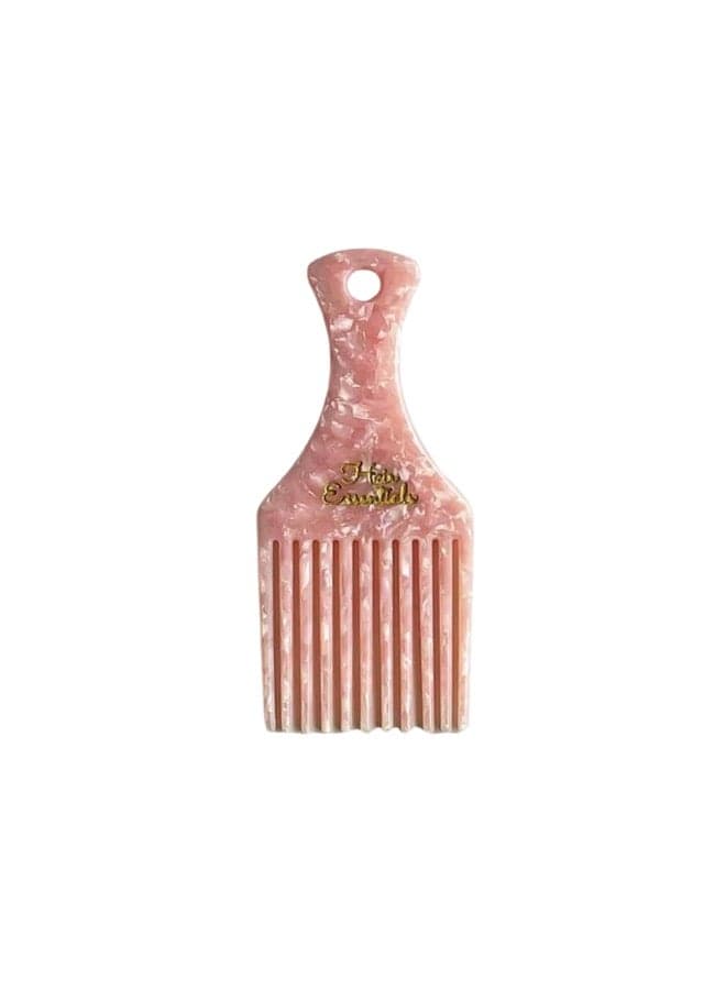 Pink Elegance Wide-Tooth Hair Pick for Voluminous Style - Image 1