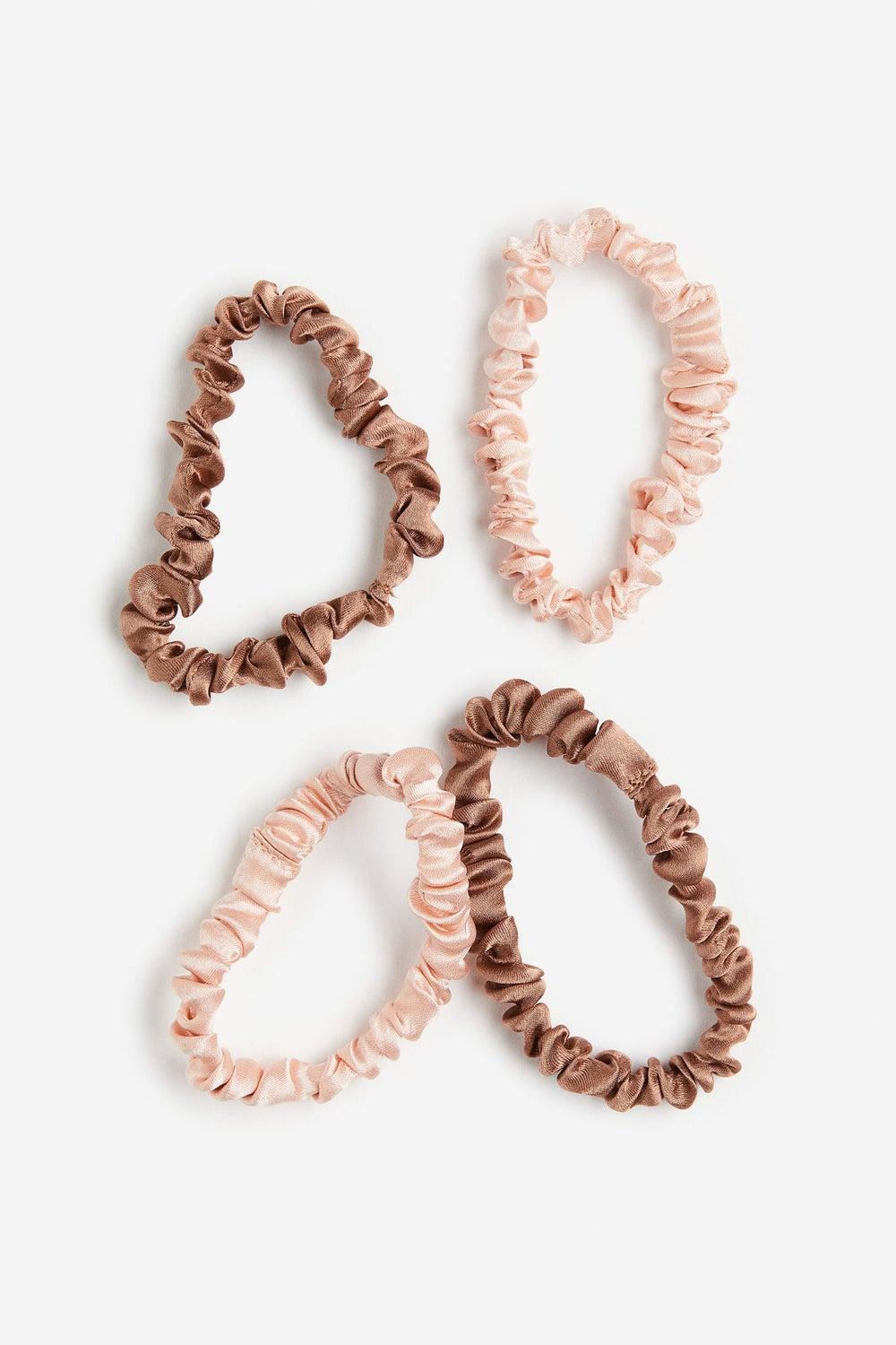 Luxurious Mulberry Silk 4-Pack Scrunchies - Image 1