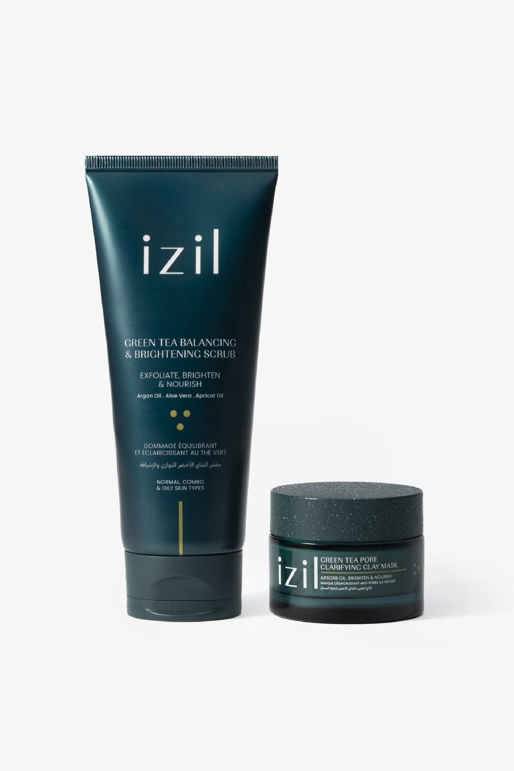 Green Tea Brightening Scrub Duo for Radiant Skin - Image 1