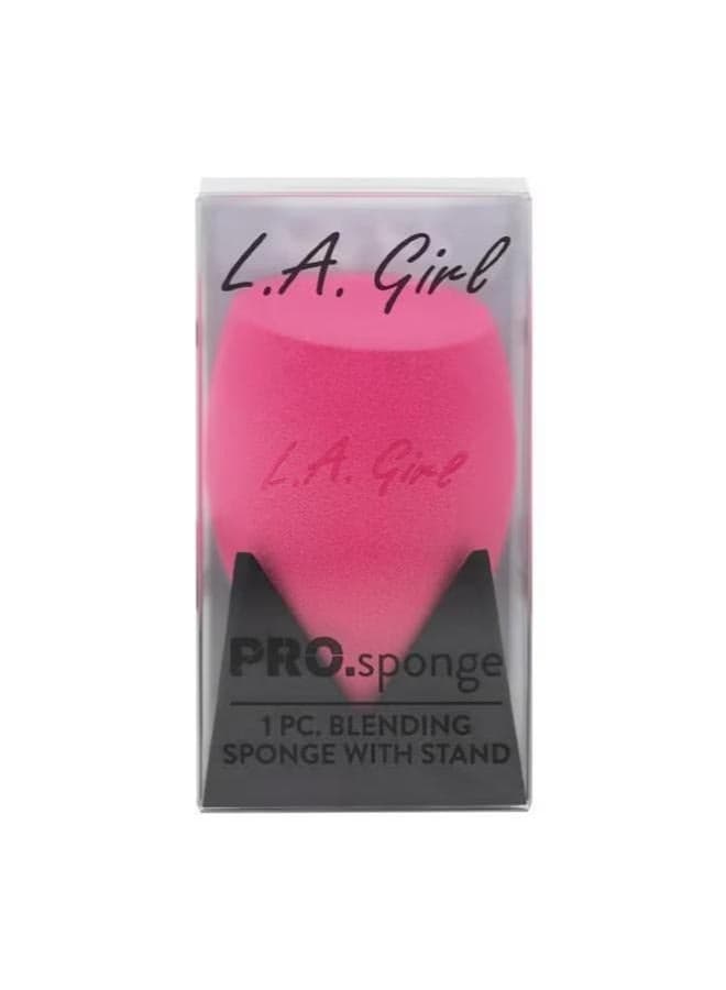 Pro Brushes Angled Pink Blending Sponge + Stand - Image 1