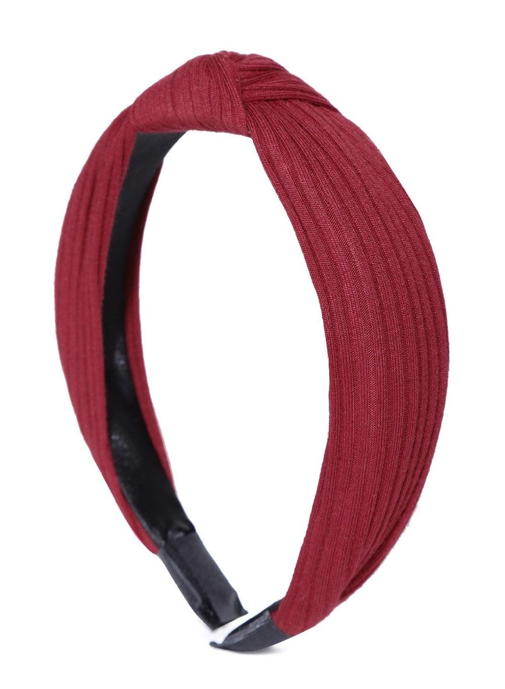 Elegant Maroon Knot Hairband for Women - Image 1