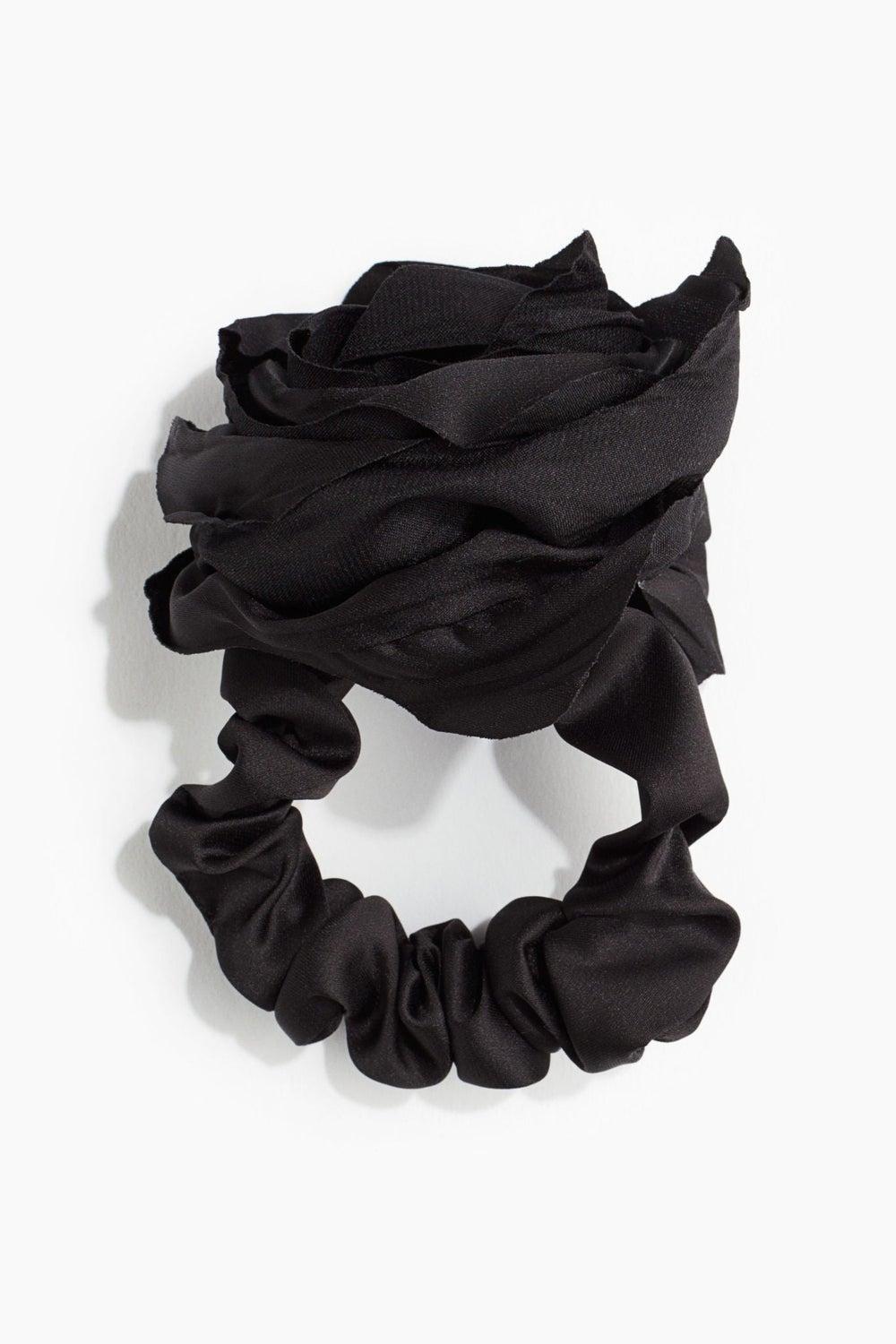 H&M Mulberry Silk Floral Scrunchie - Luxe Hair Accessory - Image 1