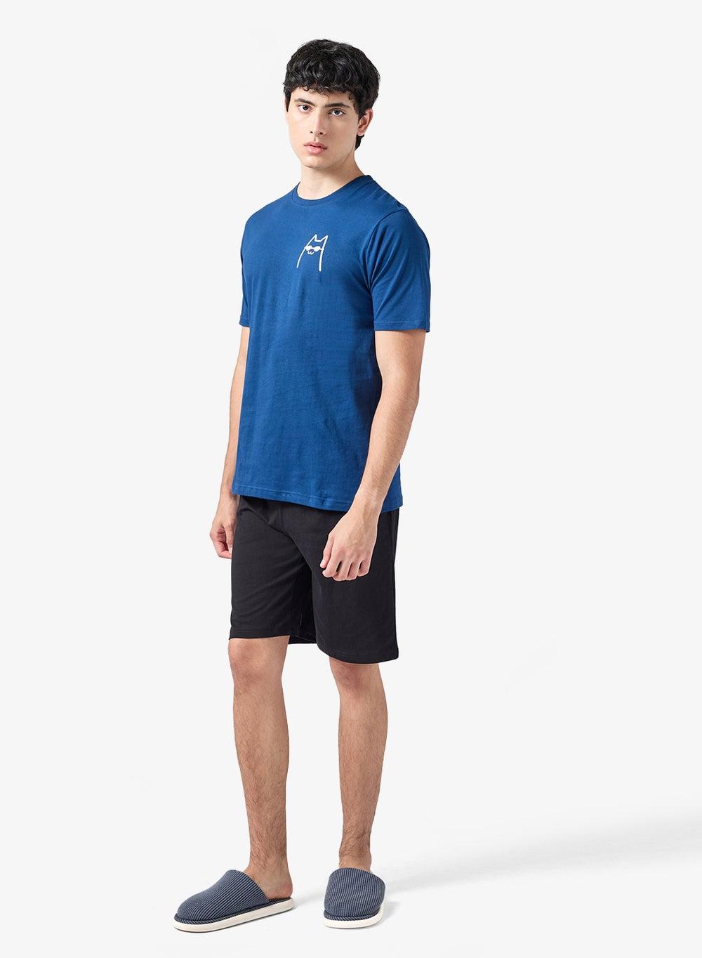 Arcamnw20 Black Graphic T-Shirt & Shorts Night Set - Image 1