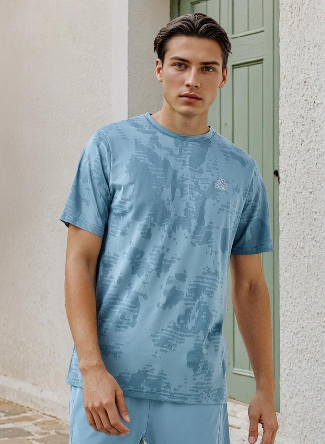 Kappa Blue Textured Performance Crew Neck T-Shirt - Image 1