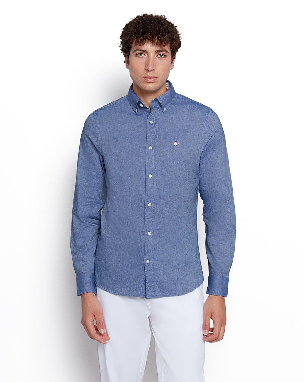 Gant Slim Fit Oxford Cotton Shirt Persian Blue - Image 1