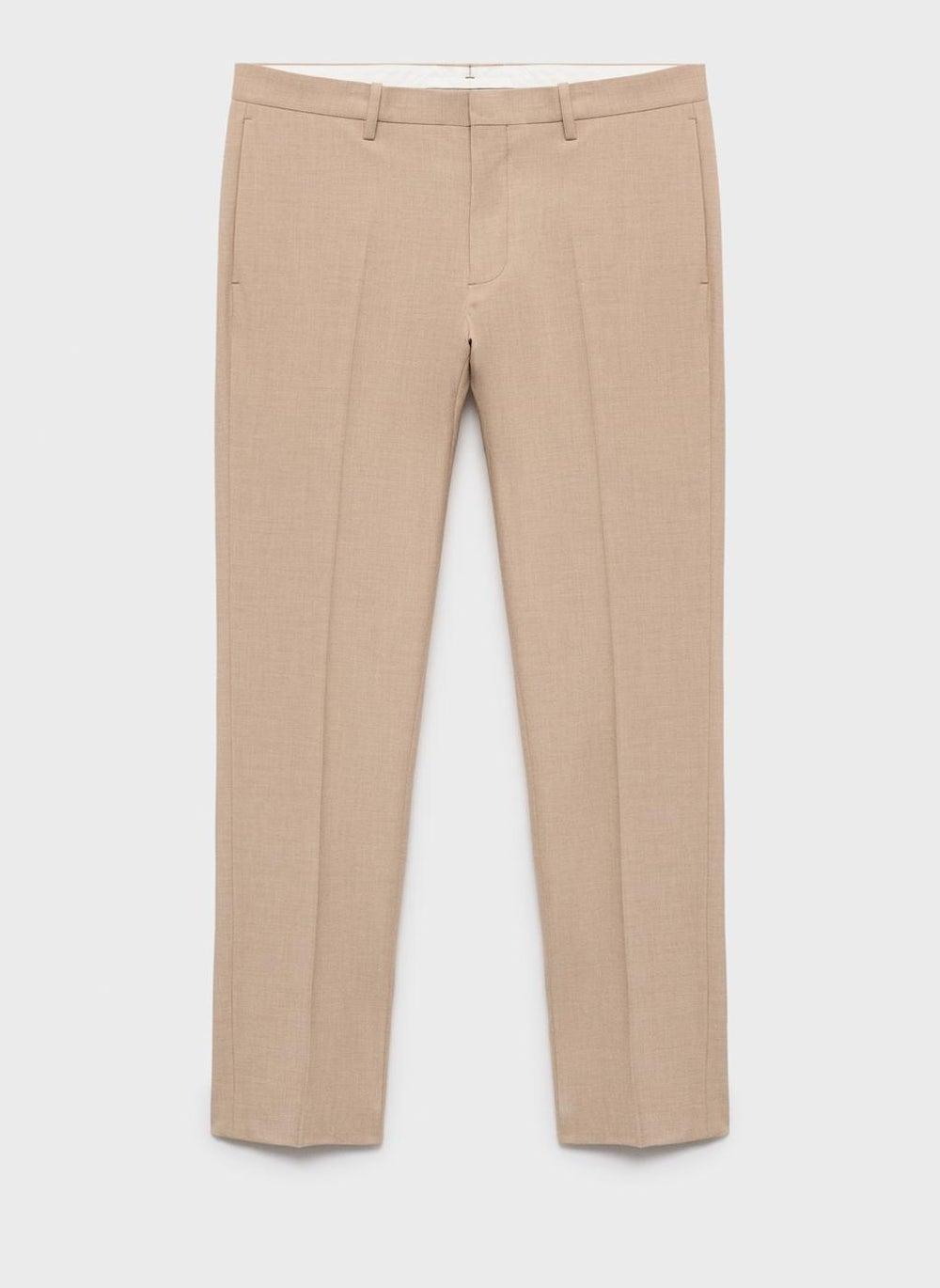 Paris Slim-Fit Beige Tailored Suit Trousers 17035155 - Image 1