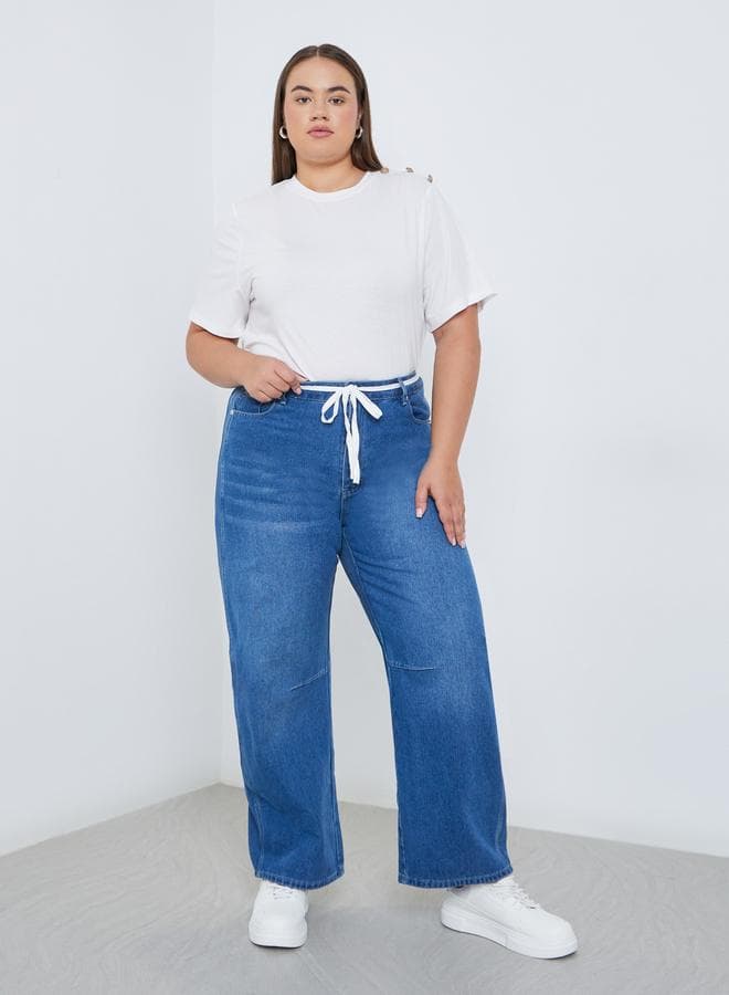 Styli Plus Mid Rise Faded Jeans – Classic Fit - Image 1