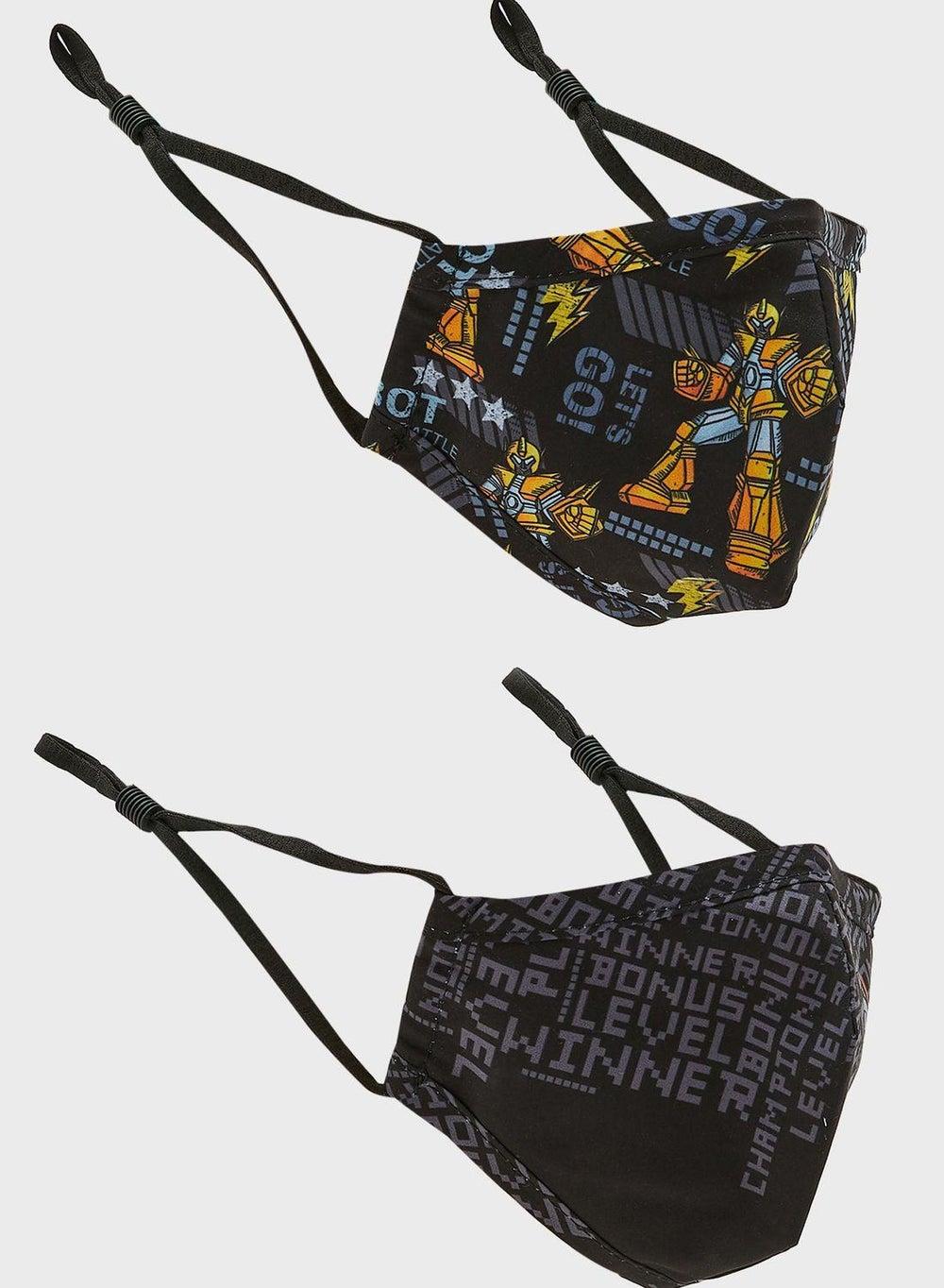 Kids Transformer Print Cotton Face Masks 2-Pack - Image 1