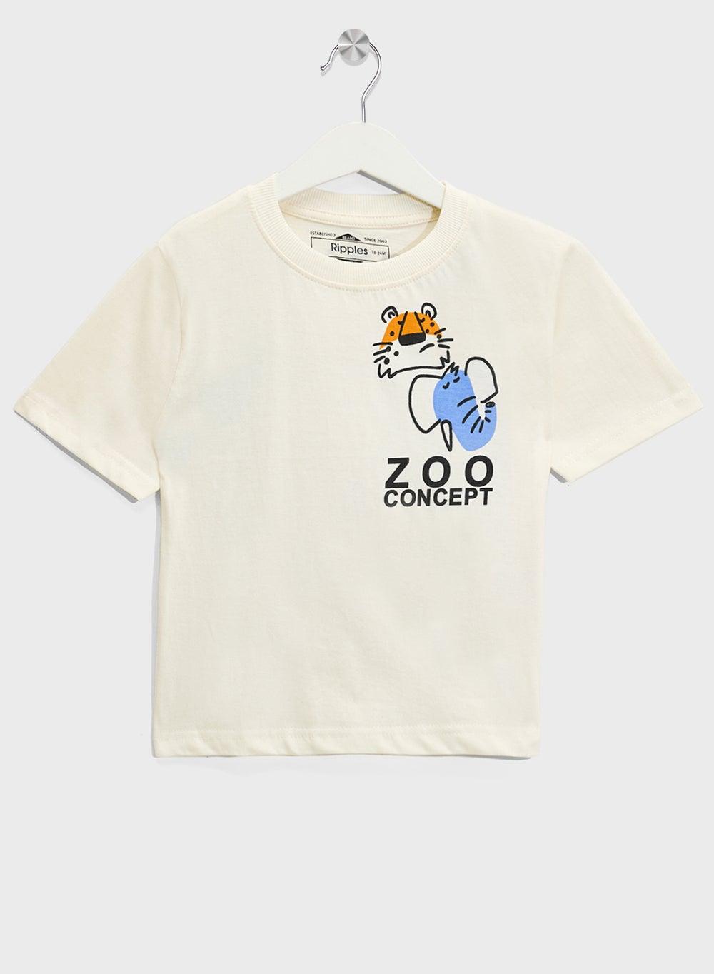 Boys Oversized Cotton Drop Shoulder Graphic T-Shirt - Image 1
