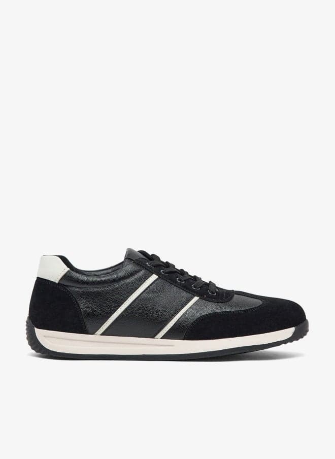 A10663 Retro Black Casual Lace-Up Sneakers - Image 1