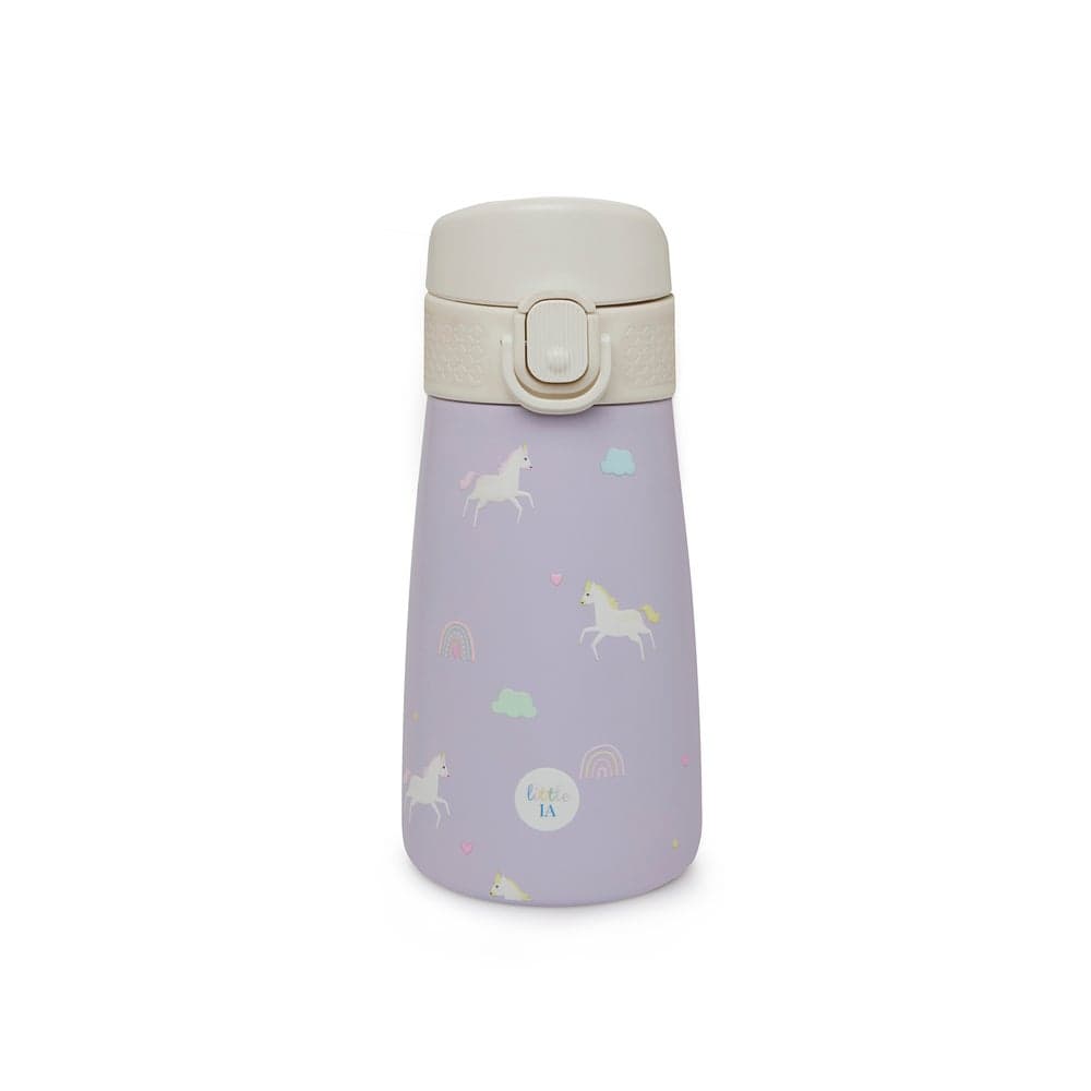 Unicorn Stainless Steel Water Bottle 350ml Purple - Image 1