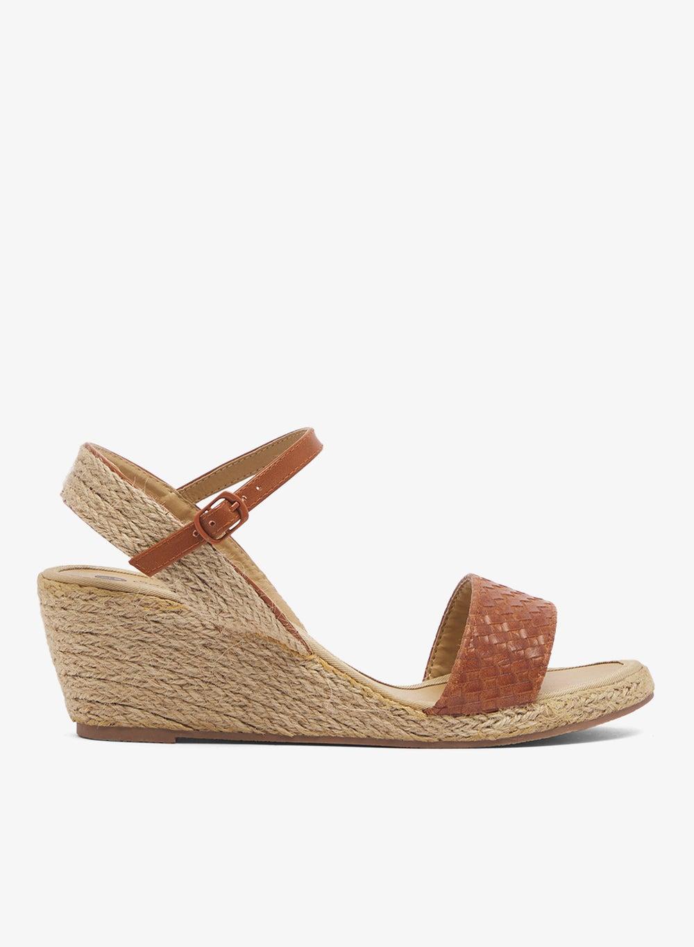 Tan Mid Wedge Casual Sandal F10887Em1 - Image 1