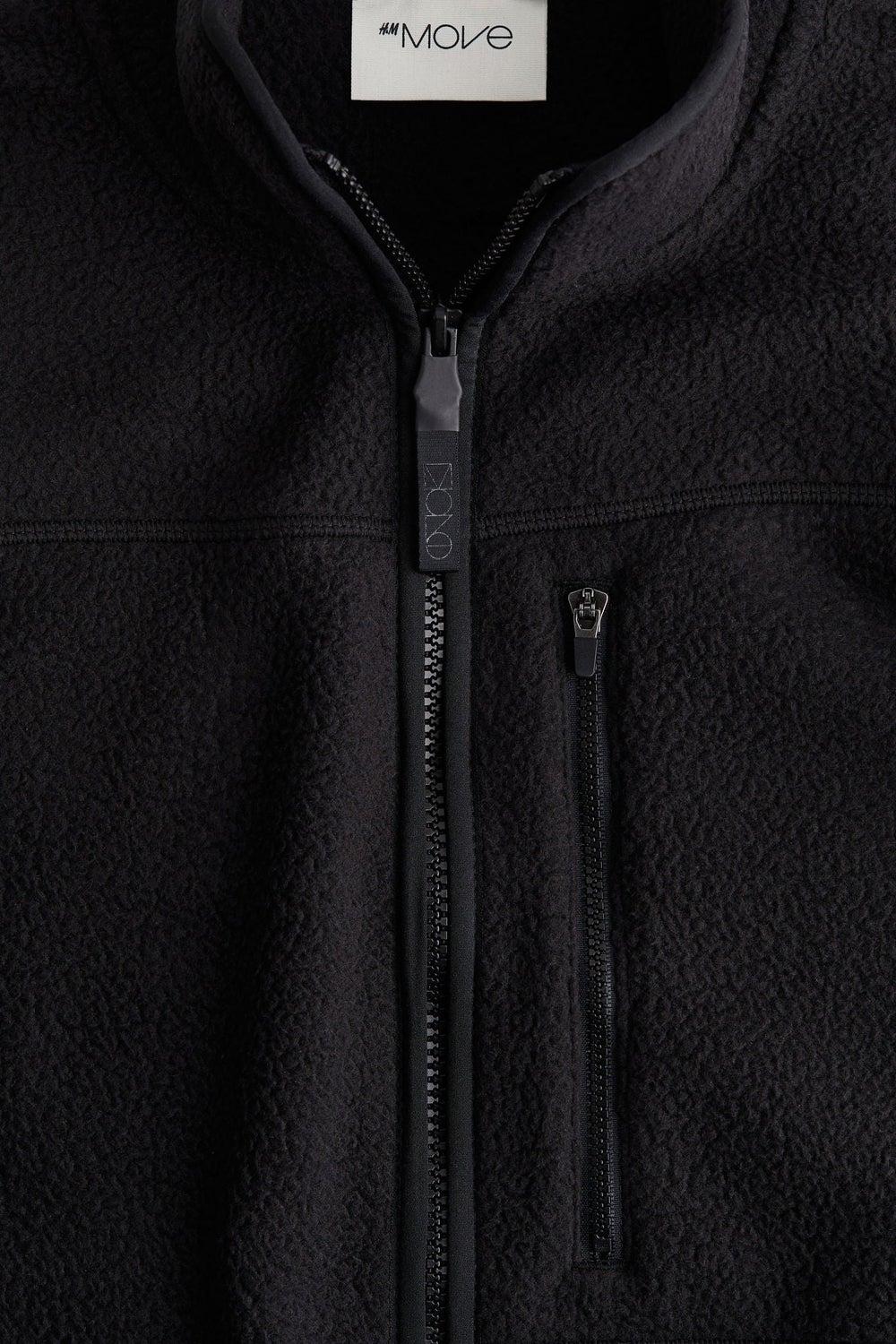 Black Teddy Sports Gilet with Zip Detail - Image 1