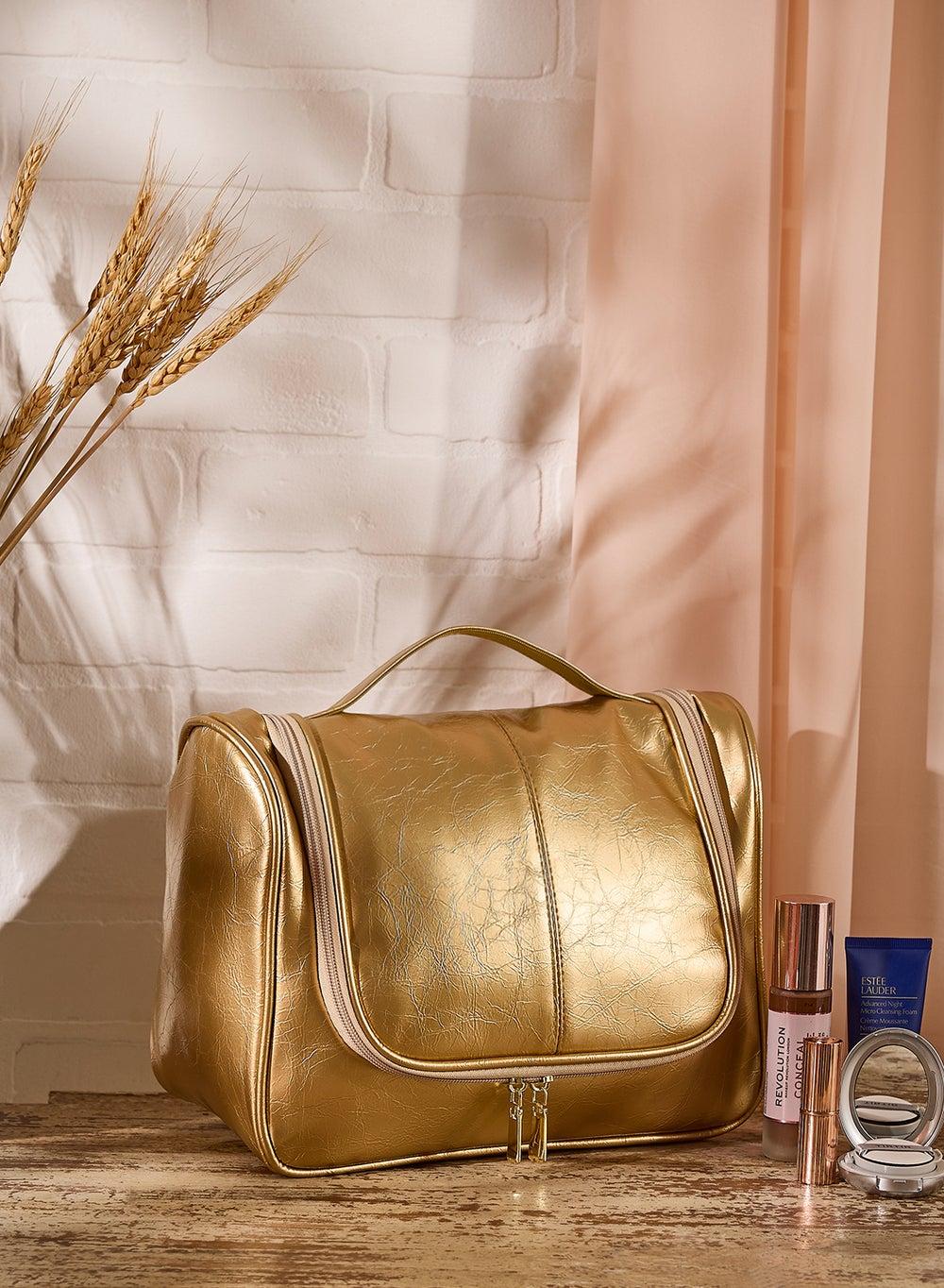 Gold Metallic Cosmetic Bag T8092 - Image 1