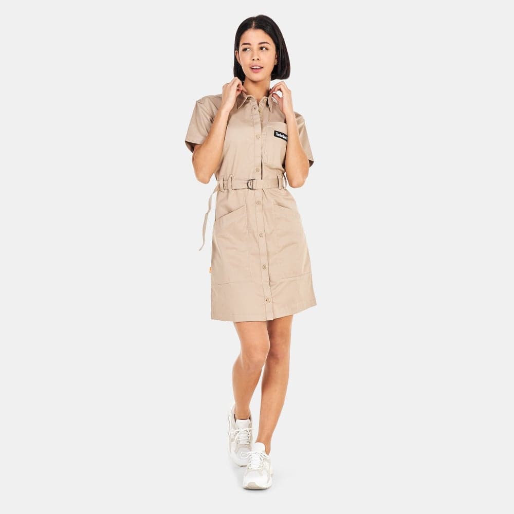 TimberCHILL™ Khaki Utility Shirt Dress for Women - Image 1