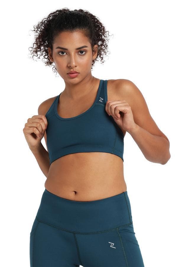 Solare 50 Racerback Sports Bra – Deep Nile Teal - Image 1