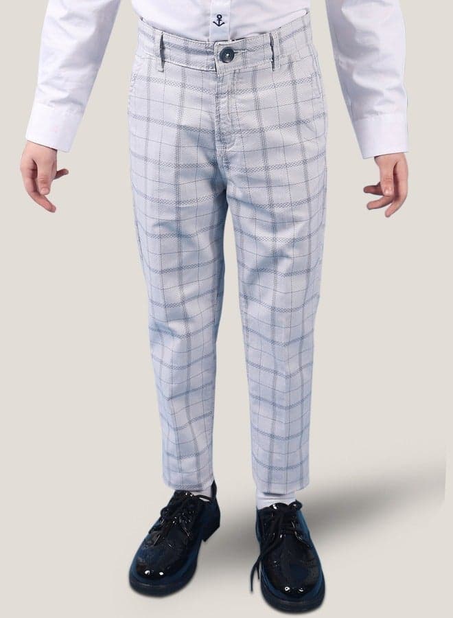 One Friday Boys Cotton Check Trousers with Pockets - Image 1