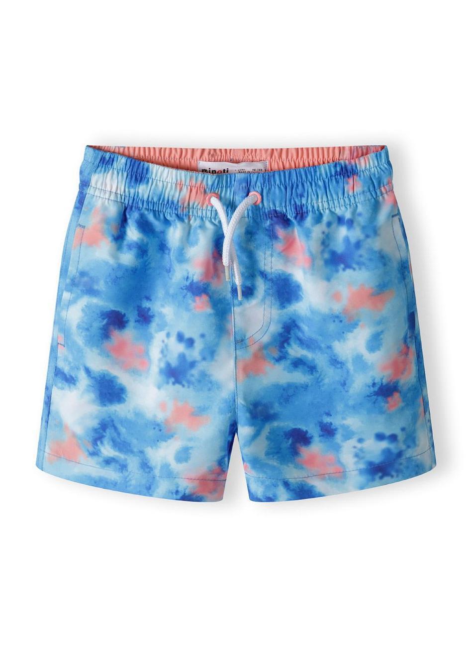 Boys Quick-Dry Blue Printed Swim Shorts - Image 1