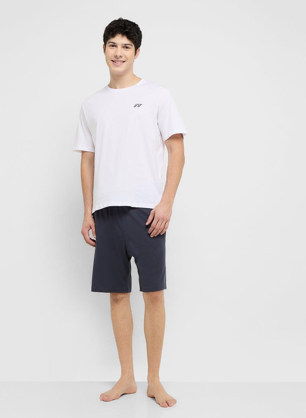 Men’s Casual Cotton Lounge T-Shirt & Shorts Set 12276880 - Image 1