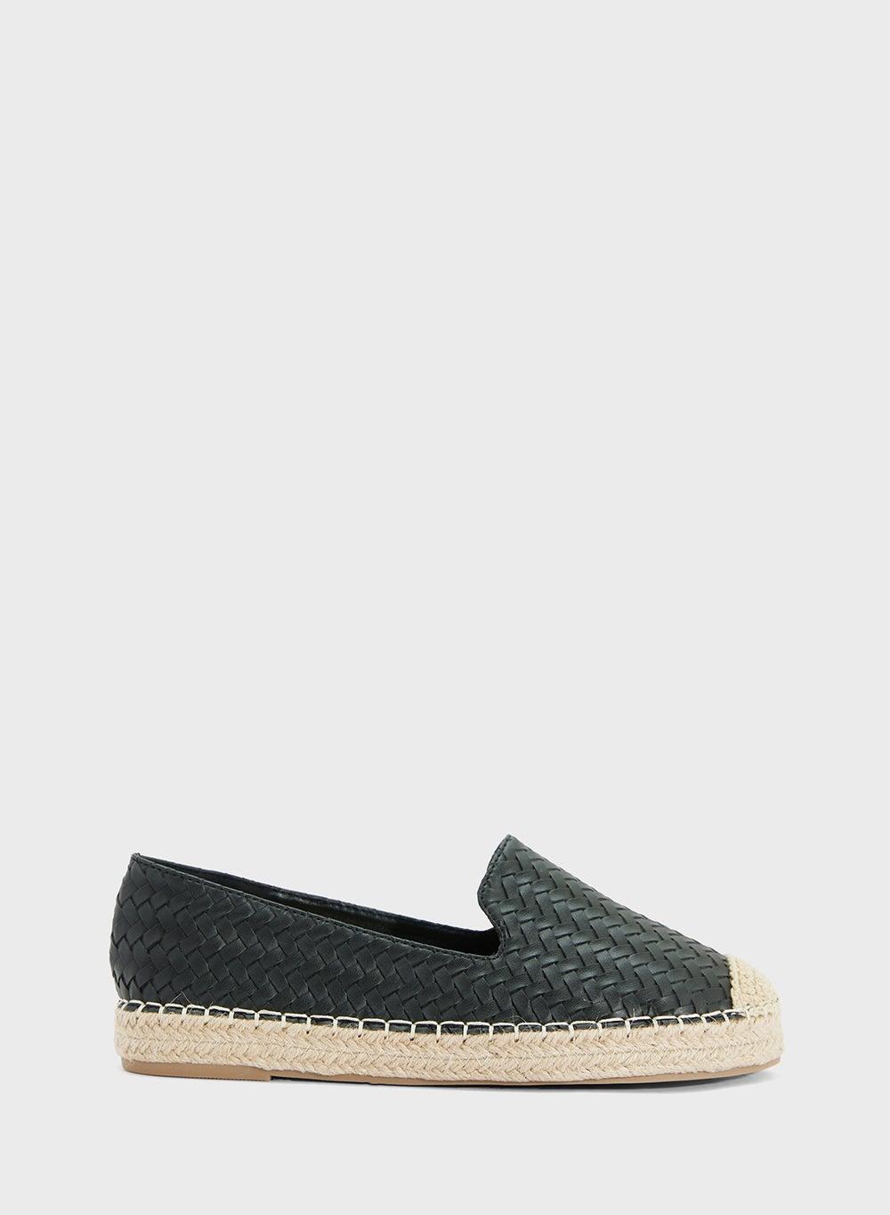Black Woven Espadrille 2505 8 Casual Flat - Image 1