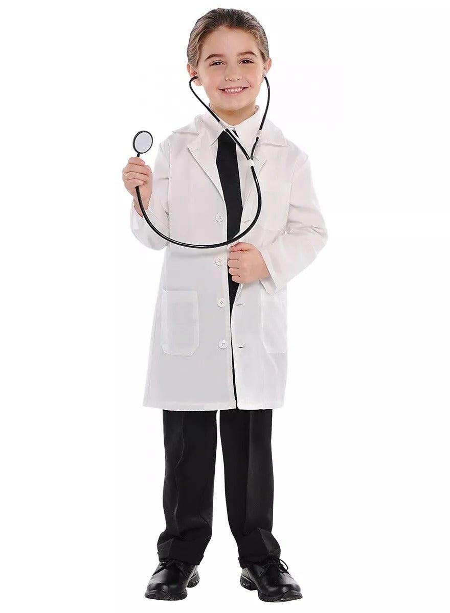 Kids Doctor Lab Coat Classic White Play Costume - Image 1