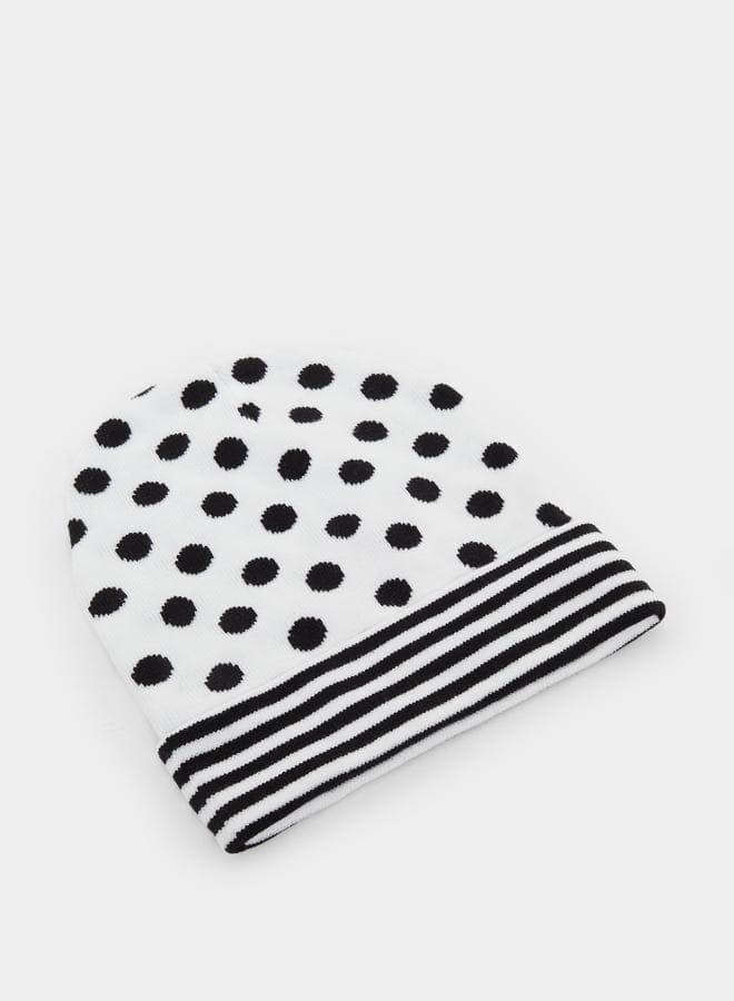 Styli Polka Dot Viscose Blend Beanie - Image 1