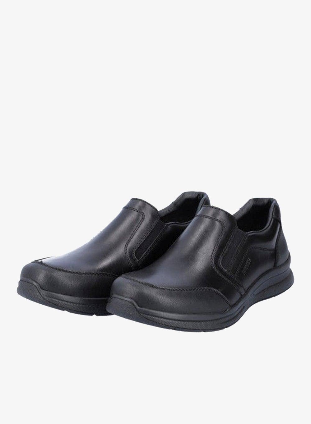 Rieker Ryan 14850-01 Black Leather Slip-On Shoes - Image 1