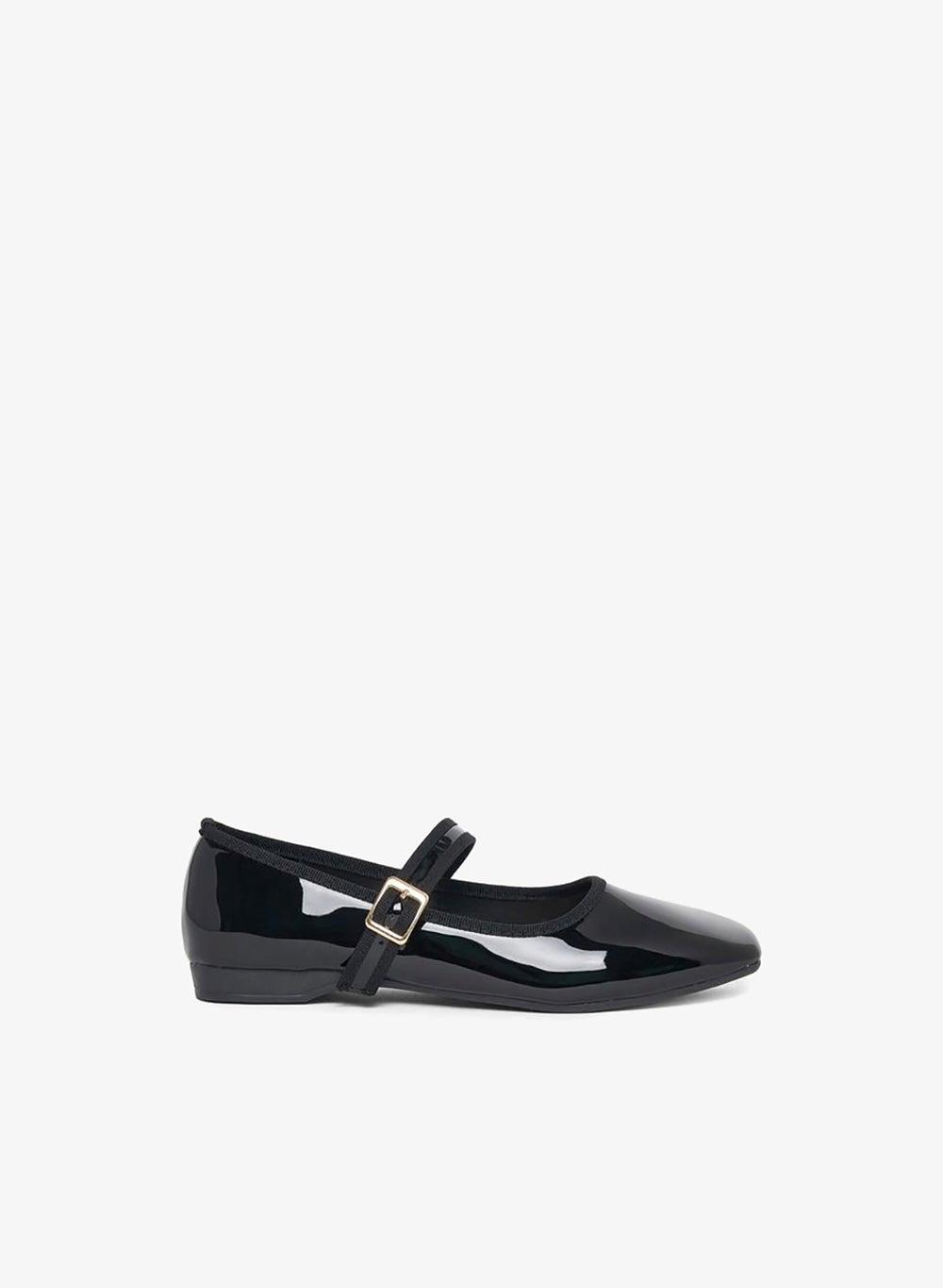 Styli Patent Ballerina Flats with Buckle Strap 7009520401 - Image 1