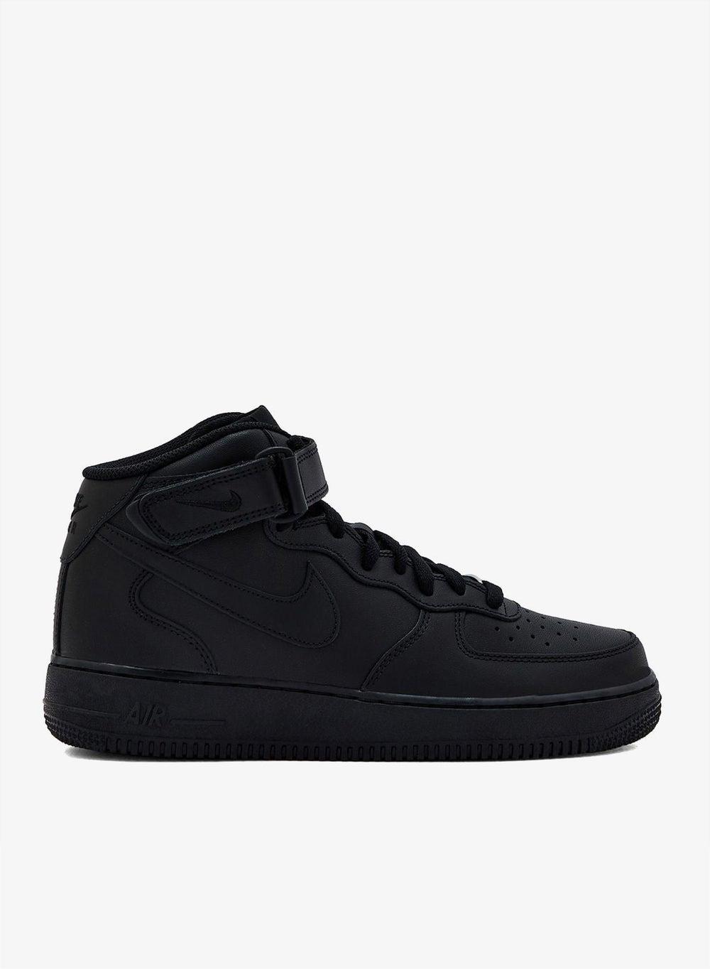 Nike Air Force 1 Mid '07 Black Leather Sneakers - Image 1