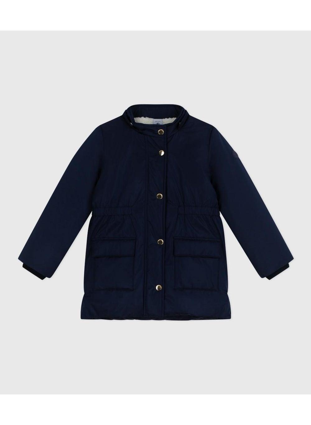 Girls' Sherpa-Lined Mid-Length Parka Jacket - Image 1