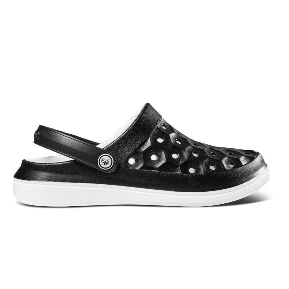 Varsity Two-Tone Black White Casual Clog - Image 1