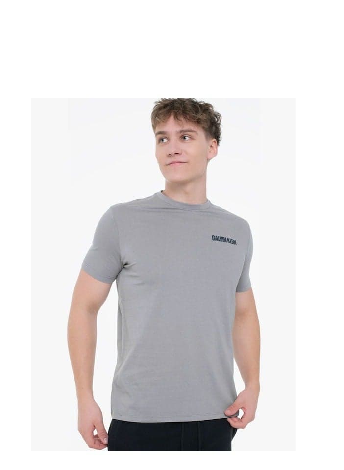 Calvin Klein Jeans Grey Logo Crew Neck T-Shirt Lv04Rc846Gpfp - Image 1