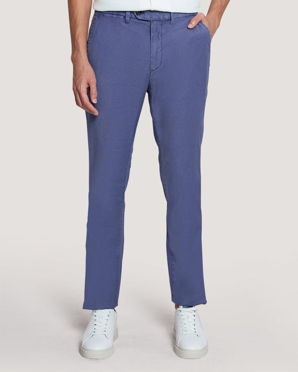 Gant Slim Fit Cotton Linen Blue Chinos - Image 1