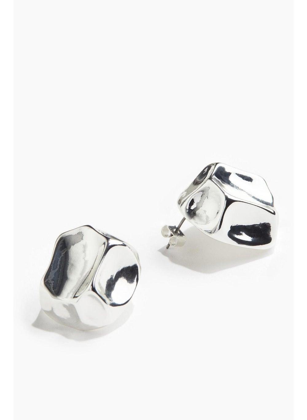 Angular Light Metal Stud Earrings - Image 1