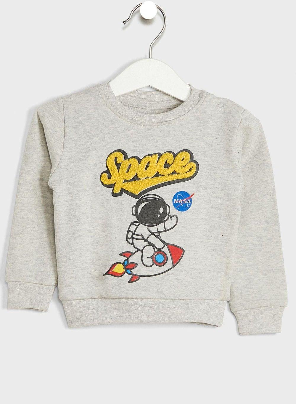 Infant Astronaut Graphic Crewneck Sweatshirt - Image 1