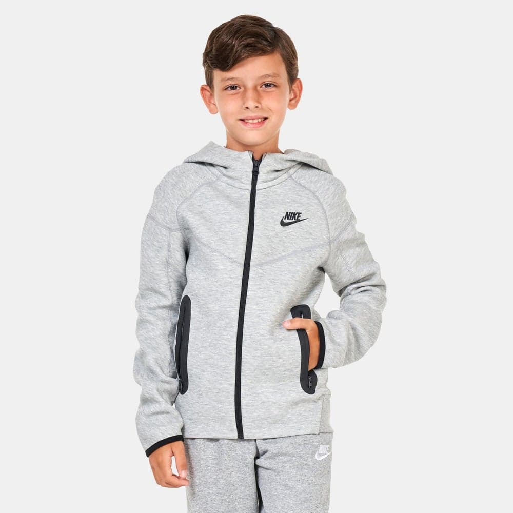Nike Kids Tech Fleece Full-Zip Hoodie Grey - Image 1