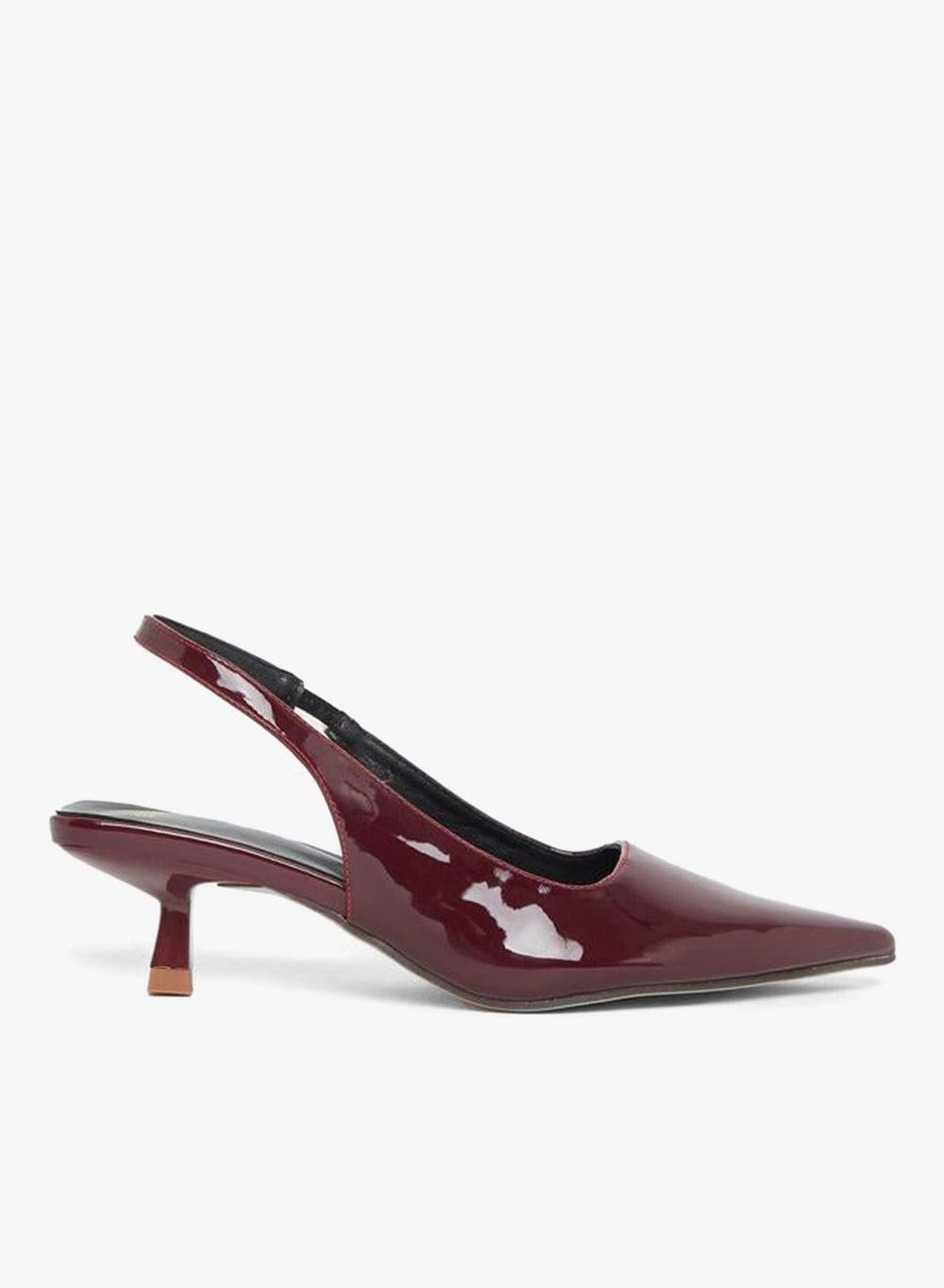 Styli Patent Pointed Toe Kitten Heel Slingbacks 7012681206 - Image 1