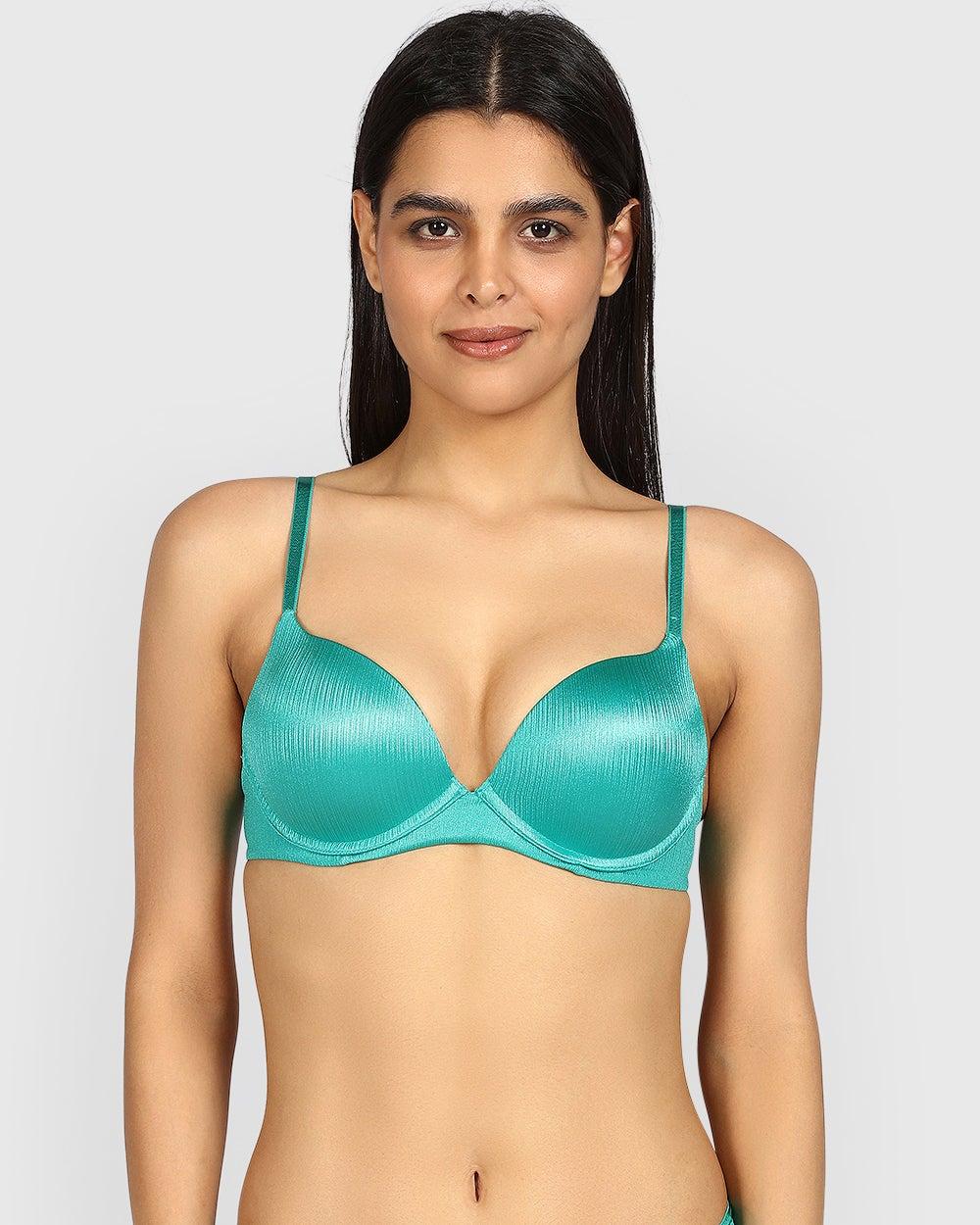 La Senza Hello Sugar Double Pushup Plunge Bra Aquatic Awe - Image 1