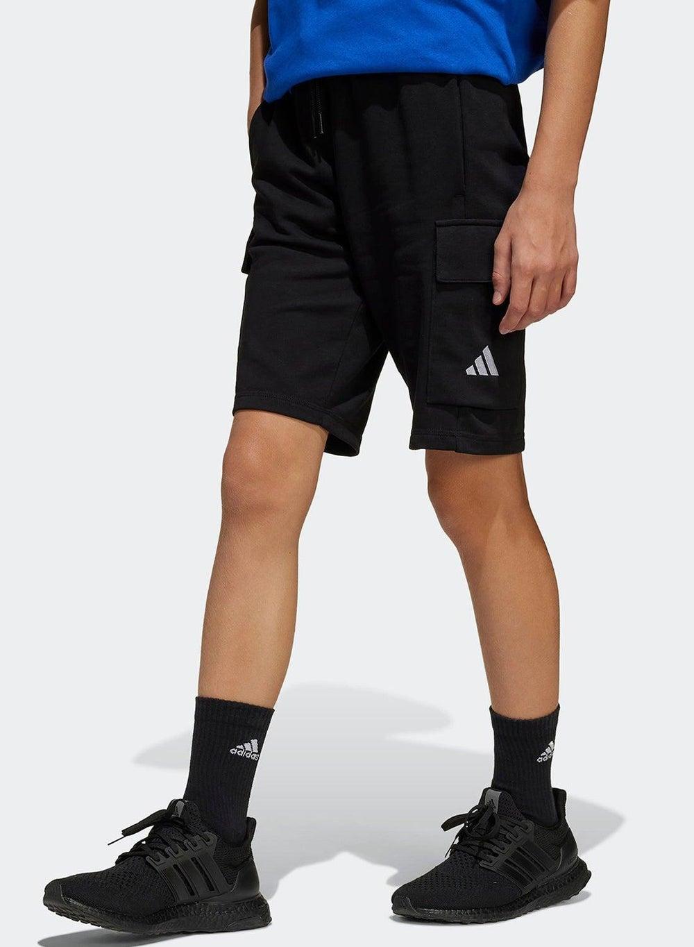 Adidas Essentials Cargo Unisex Shorts Black White - Image 1