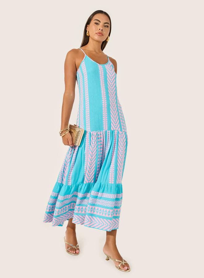 Styli Striped Strappy Tiered Maxi Dress 7010773336 - Image 1