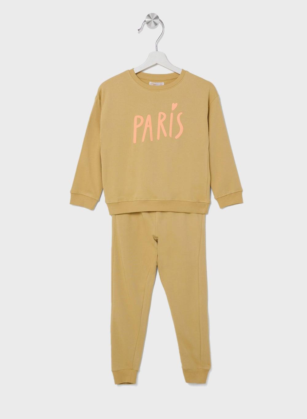 Girls Paris Cotton Blend 2-Piece Lounge Set - Image 1