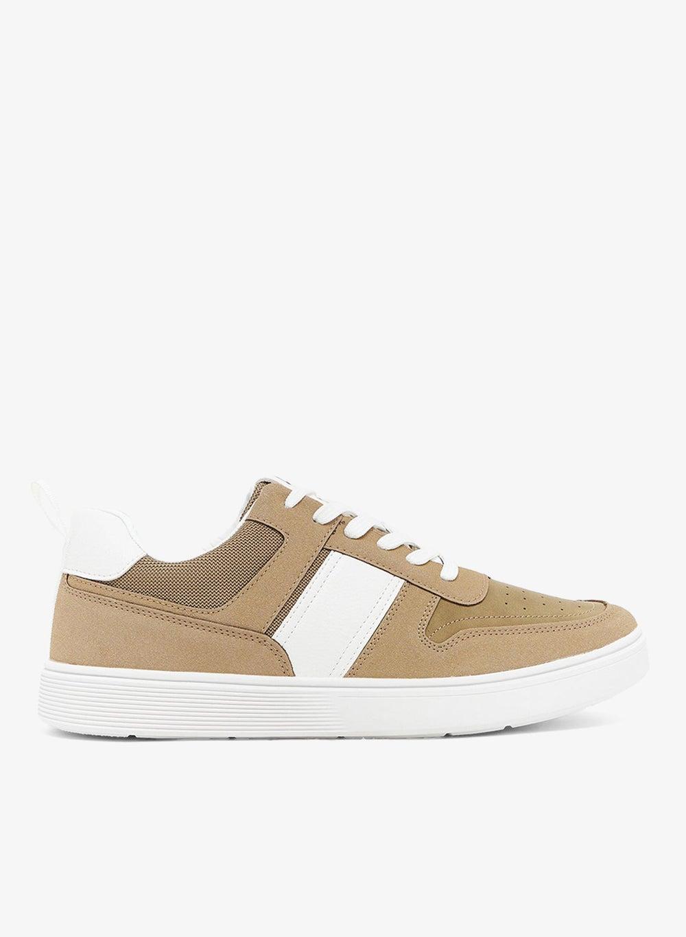 Beige Webbing Loop Detail Casual Sneakers S10 - Image 1