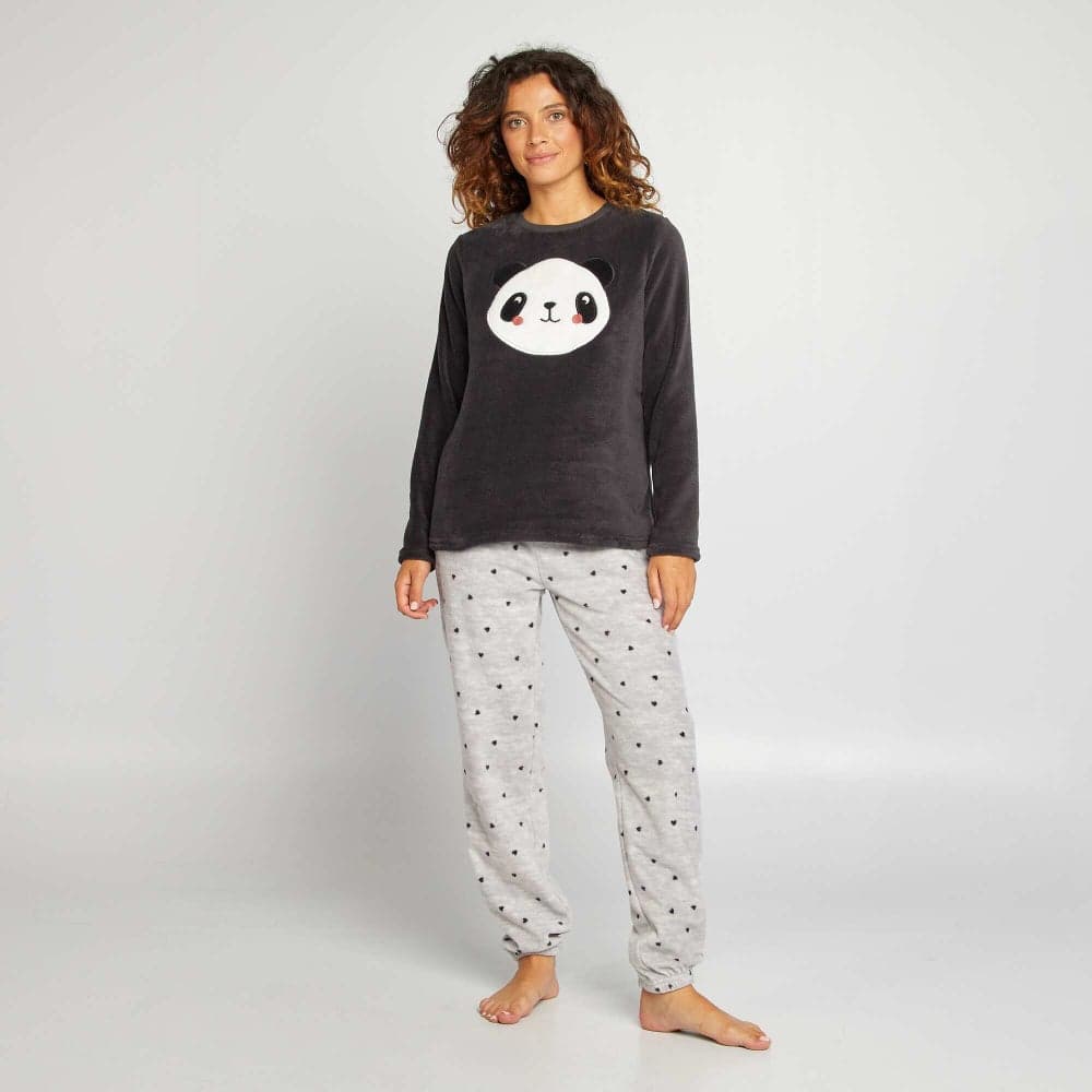 Men’s Grey Fleece Sweatshirt & Trouser Pyjama Set - Image 1