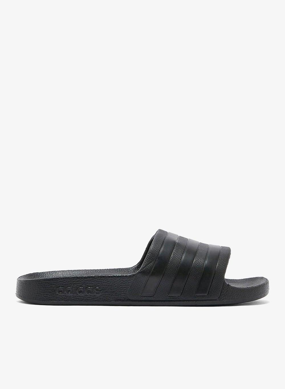 Adilette Aqua F35550 Sleek Black Slide Sandals - Image 1