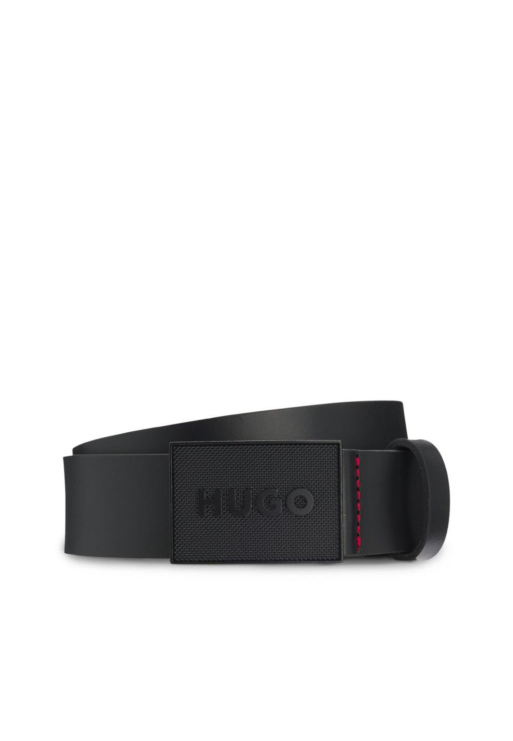 HUGO Buffalo Leather Belt 50548359001 Plaque Buckle - Image 1