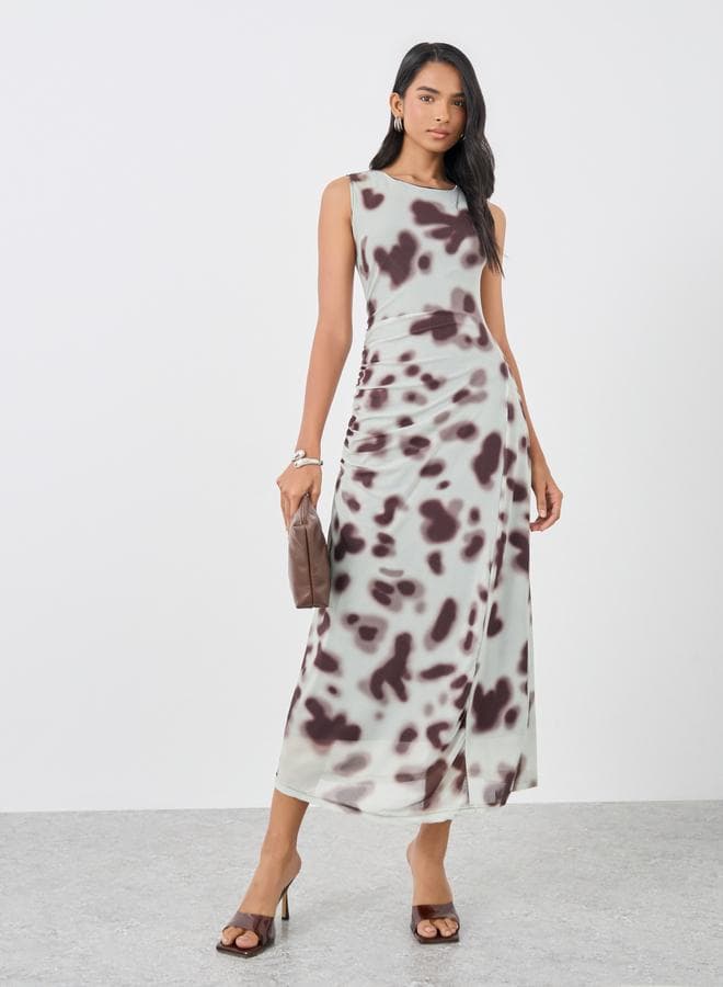 Take Two Floral Bodycon Midi Dress Light Green - Image 1
