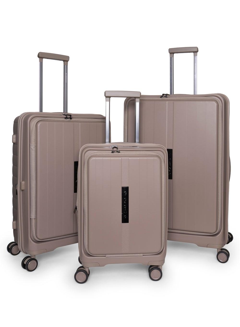 Giordano Titanium Expandable Hardshell Luggage Set Beige - Image 1