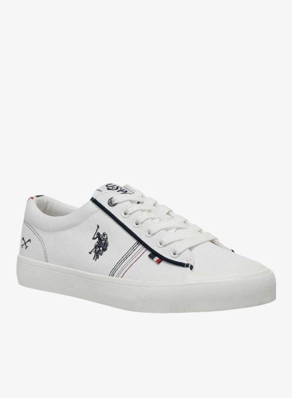 A10193804612010 White Lace-Up Canvas Sneakers - Image 1